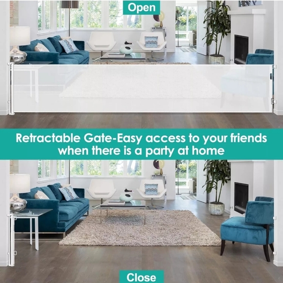 175" x 35" Extra Wide Retractable Baby Pet Gate Room Divider - Picture 2 of 8